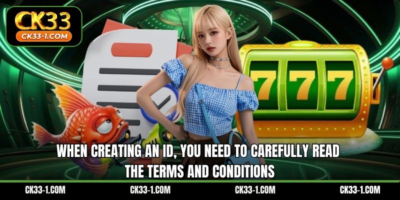 When creating an ID, you need to carefully read the Terms and Conditions