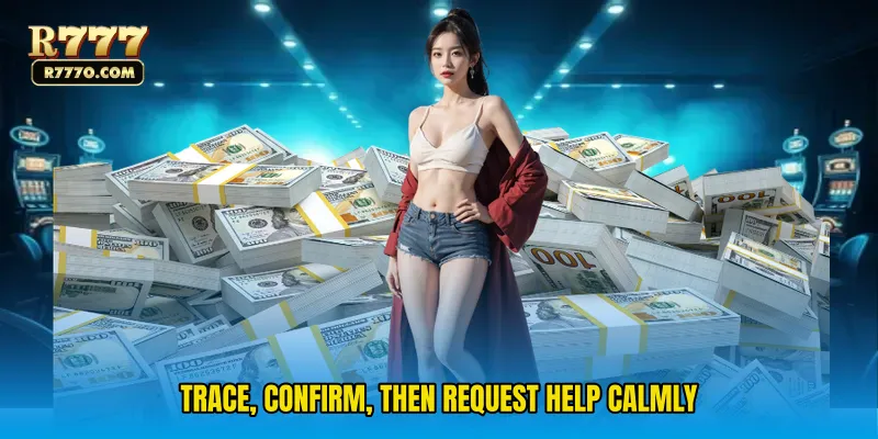 Trace, confirm, then request help calmly